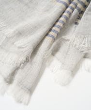 PG3GF26110 GEORGES RECH(ジョルジュ・レッシュ) コットンリネンボーダーストール ライトブルー