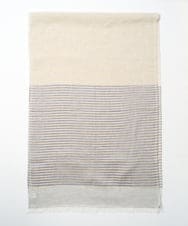 PG3GF26110 GEORGES RECH(ジョルジュ・レッシュ) コットンリネンボーダーストール ライトブルー