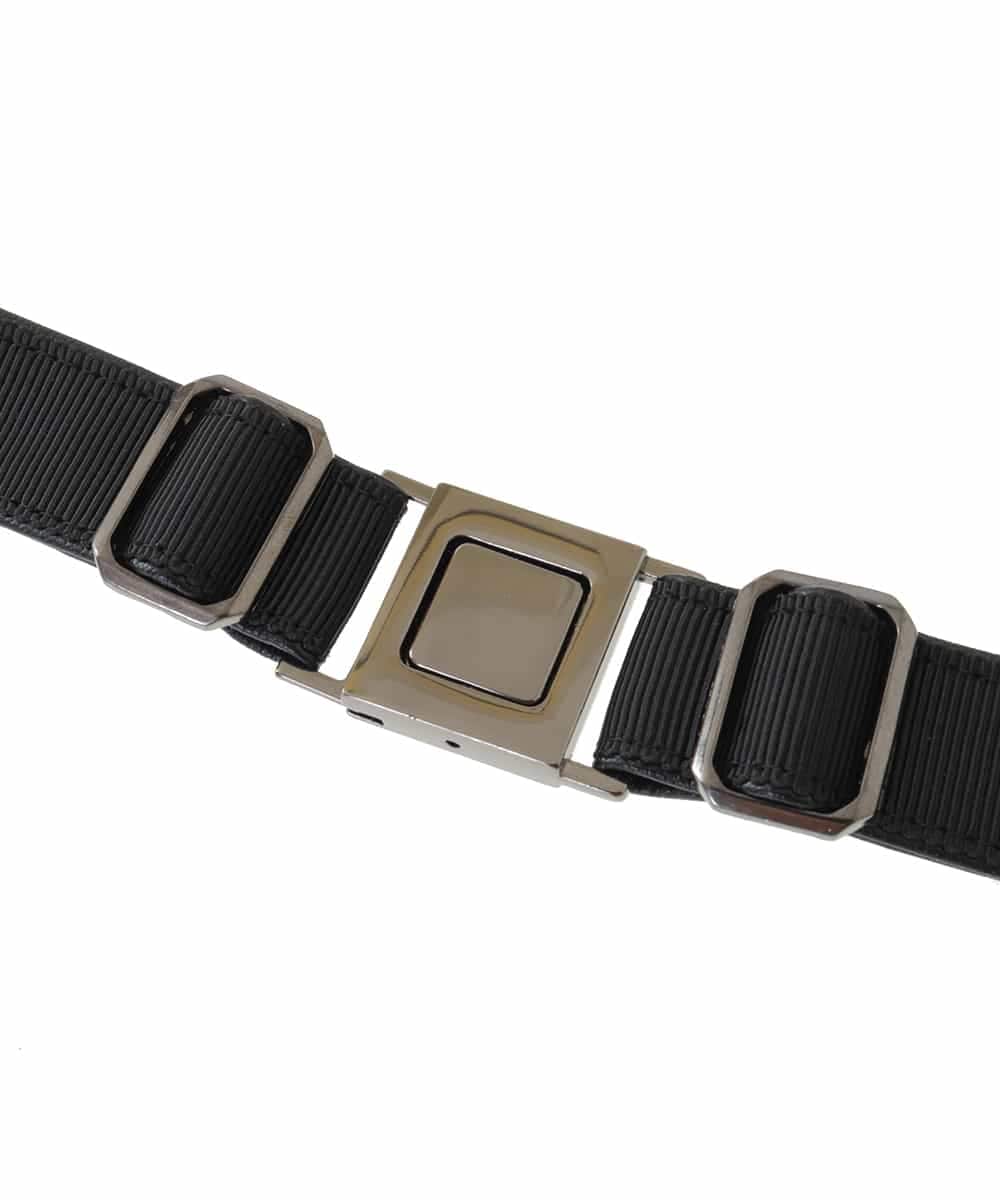 PG4AP10079 GEORGES RECH(ジョルジュ・レッシュ) フェイクレザーナローベルト ブラック