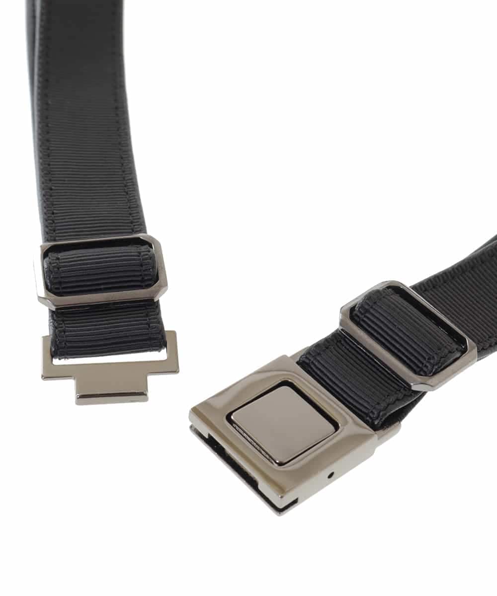 PG4AP10079 GEORGES RECH(ジョルジュ・レッシュ) フェイクレザーナローベルト ブラック