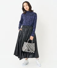 PG5AB61390 GEORGES RECH(ジョルジュ・レッシュ) レザーアシンメトリーメッシュバッグ ブラック