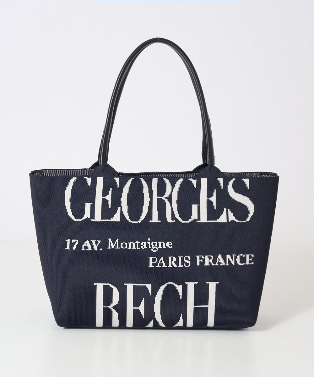 PG5AD01150 GEORGES RECH(ジョルジュ・レッシュ) ロゴニットトートバッグ ブラック系