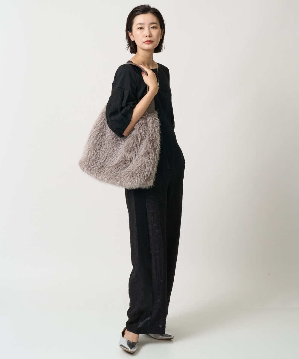 PG5AD03230 GEORGES RECH(ジョルジュ・レッシュ) ファーショルダーバッグ ベージュ