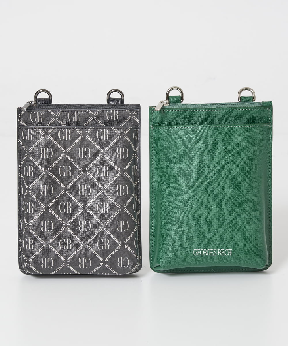 PG5AV12150 GEORGES RECH(ジョルジュ・レッシュ) GRロゴスマホポシェット ブラック系
