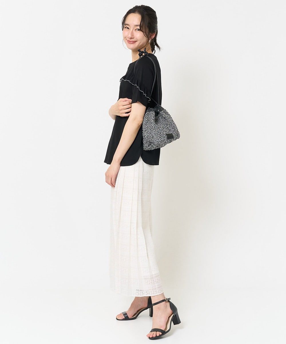 PG5EB23130 GEORGES RECH(ジョルジュ・レッシュ) メタリック巾着バッグ ブラック