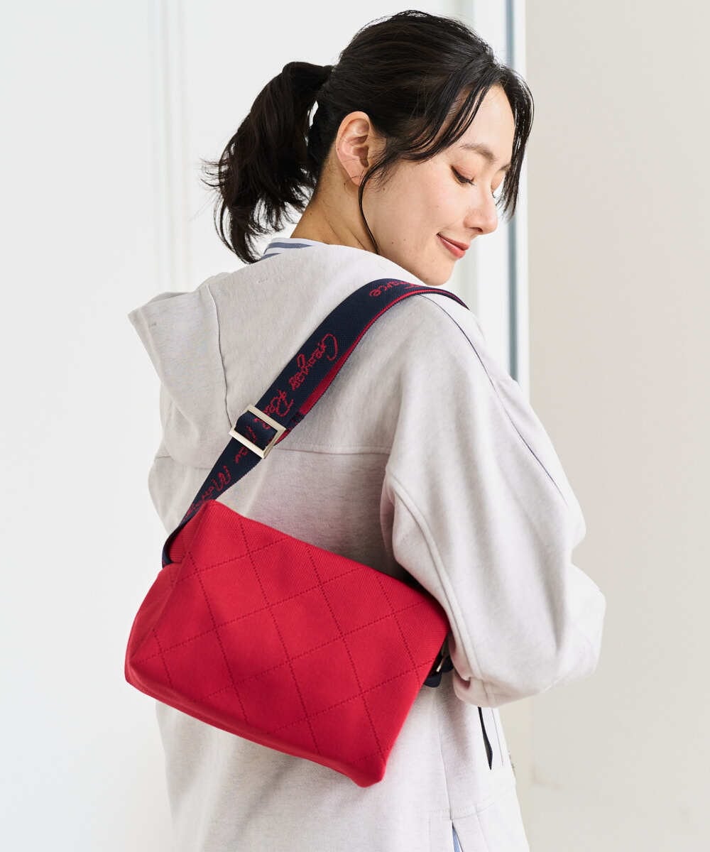 PG5EE11098 GEORGES RECH(ジョルジュ・レッシュ) ニットショルダースクエアバッグ レッド