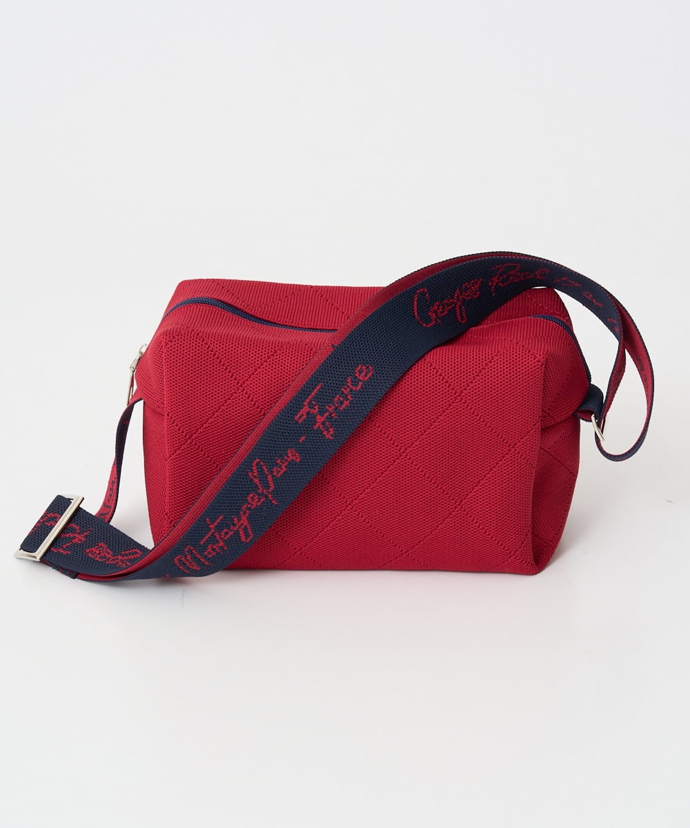 PG5EE11098 GEORGES RECH(ジョルジュ・レッシュ) ニットショルダースクエアバッグ レッド