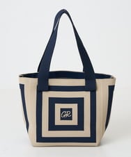 PG5GD27090 GEORGES RECH(ジョルジュ・レッシュ) 幾何学柄ニットトートバッグ ネイビー