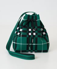 PG5GD28090 GEORGES RECH(ジョルジュ・レッシュ) 幾何学柄ニット巾着ショルダーバッグ カーキ