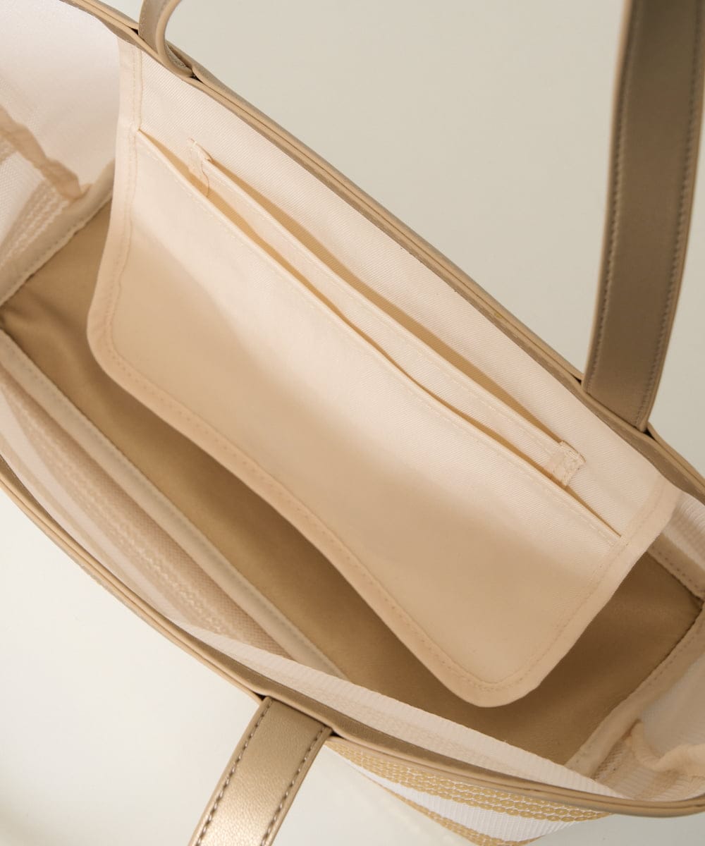 PG5GD29230 GEORGES RECH(ジョルジュ・レッシュ) スパンコールボーダー刺繍シアートートバッグ アイボリー