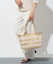 PG5GD29230 GEORGES RECH(ジョルジュ・レッシュ) スパンコールボーダー刺繍シアートートバッグ アイボリー