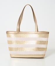 PG5GD29230 GEORGES RECH(ジョルジュ・レッシュ) スパンコールボーダー刺繍シアートートバッグ アイボリー