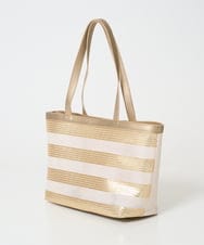 PG5GD29230 GEORGES RECH(ジョルジュ・レッシュ) スパンコールボーダー刺繍シアートートバッグ アイボリー