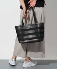 PG5GD29230 GEORGES RECH(ジョルジュ・レッシュ) スパンコールボーダー刺繍シアートートバッグ ブラック