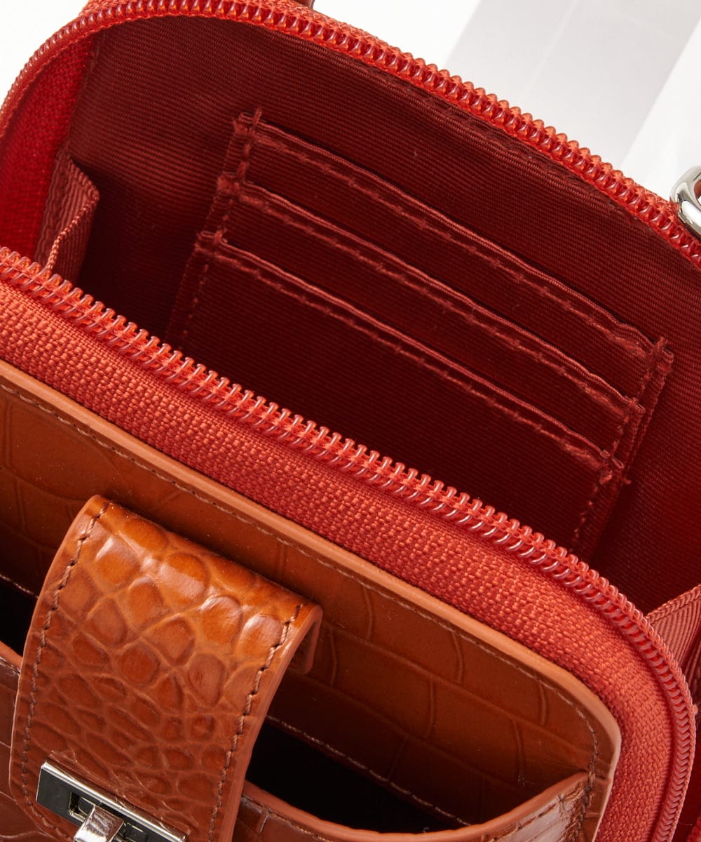 PG5GS08190 GEORGES RECH(ジョルジュ・レッシュ) 型押しスマフォポシェット オレンジ