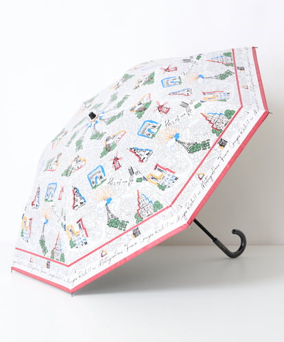 GEORGES RECH(ジョルジュ・レッシュ) [晴雨兼用]PARIS MAP折り畳み傘 ホワイト/白 38