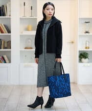 PHAAG16390 GEORGES RECH(小さいサイズ)(メゾン ドゥ サンク) ラグランスリーブセミハイネックニットワンピース ネイビー