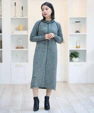 PHAAG16390 GEORGES RECH(小さいサイズ)(メゾン ドゥ サンク) ラグランスリーブセミハイネックニットワンピース ネイビー