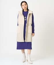 PHAAG16390 GEORGES RECH(小さいサイズ)(メゾン ドゥ サンク) ラグランスリーブセミハイネックニットワンピース ネイビー