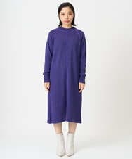 PHAAG16390 GEORGES RECH(小さいサイズ)(メゾン ドゥ サンク) ラグランスリーブセミハイネックニットワンピース ネイビー
