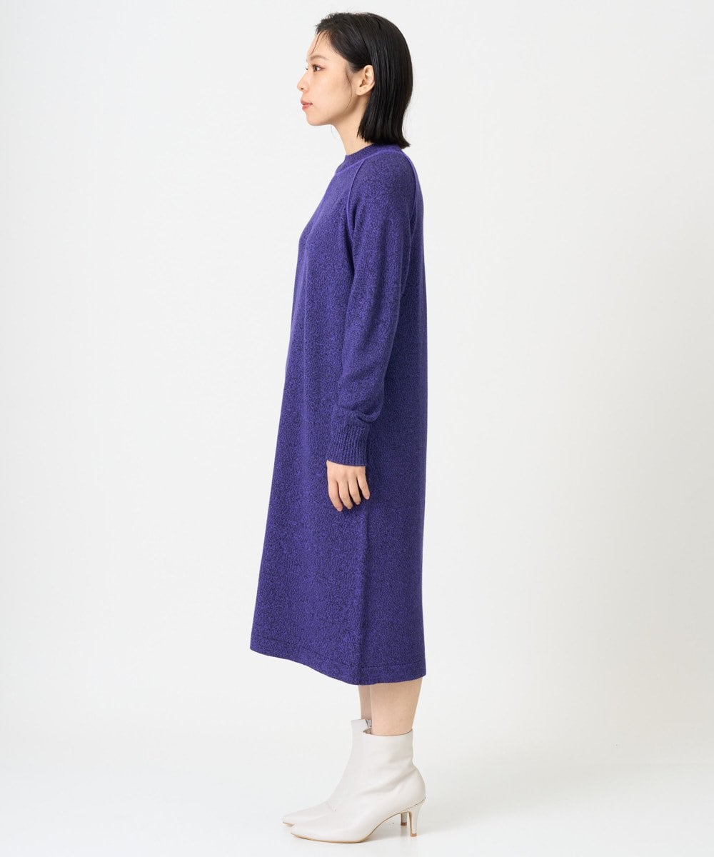 PHAAG16390 GEORGES RECH(小さいサイズ)(メゾン ドゥ サンク) ラグランスリーブセミハイネックニットワンピース ネイビー