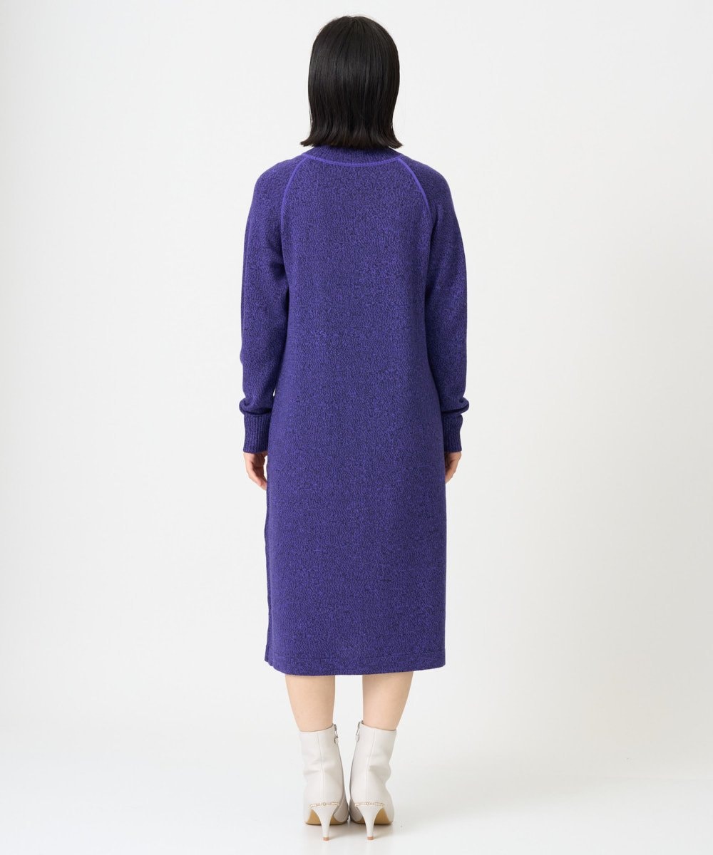 PHAAG16390 GEORGES RECH(小さいサイズ)(メゾン ドゥ サンク) ラグランスリーブセミハイネックニットワンピース ネイビー