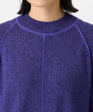 PHAAG16390 GEORGES RECH(小さいサイズ)(メゾン ドゥ サンク) ラグランスリーブセミハイネックニットワンピース ネイビー