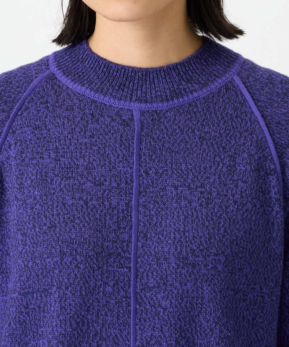 PHAAG16390 GEORGES RECH(小さいサイズ)(メゾン ドゥ サンク) ラグランスリーブセミハイネックニットワンピース ネイビー