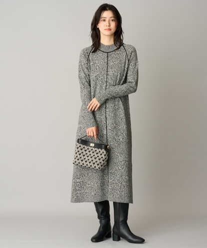 PHAAG16390 GEORGES RECH(小さいサイズ) ラグランスリーブセミハイネックニットワンピース