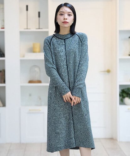 PHAAG16390 GEORGES RECH(小さいサイズ) ラグランスリーブセミハイネックニットワンピース