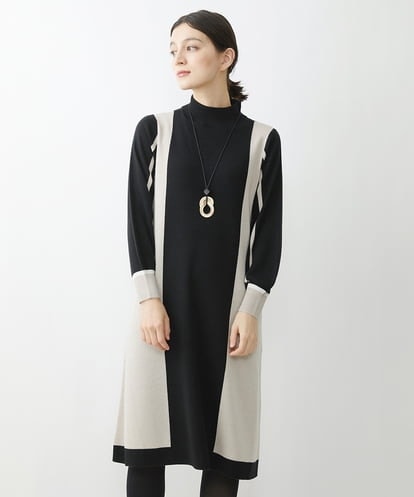 PHAAV56330 GEORGES RECH(小さいサイズ) カラーブロッキングニットワンピース[洗える]