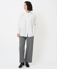 PHBAD37240 GEORGES RECH(小さいサイズ)(メゾン ドゥ サンク) [日本製]ロマンティックタックフリルブラウス ホワイト