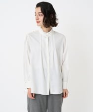 PHBAD37240 GEORGES RECH(小さいサイズ)(メゾン ドゥ サンク) [日本製]ロマンティックタックフリルブラウス ホワイト