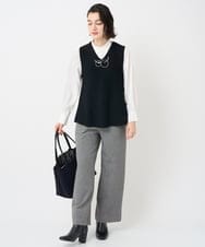 PHBAD37240 GEORGES RECH(小さいサイズ)(メゾン ドゥ サンク) [日本製]ロマンティックタックフリルブラウス ホワイト