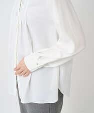 PHBAD37240 GEORGES RECH(小さいサイズ)(メゾン ドゥ サンク) [日本製]ロマンティックタックフリルブラウス ホワイト