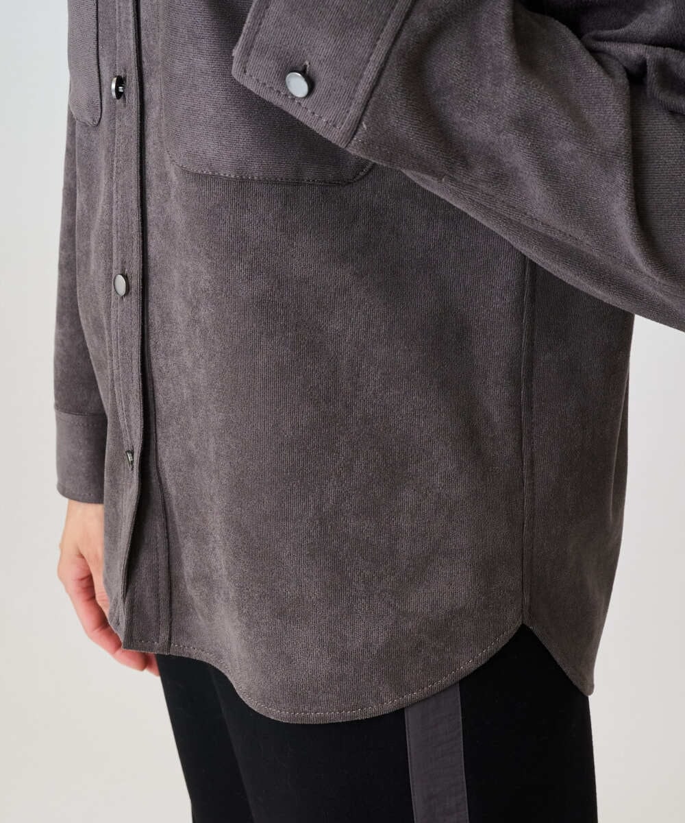 PHBAD62290 GEORGES RECH(小さいサイズ)(メゾン ドゥ サンク)  [日本製]コーデュロイシャツジャケット ダークグレー