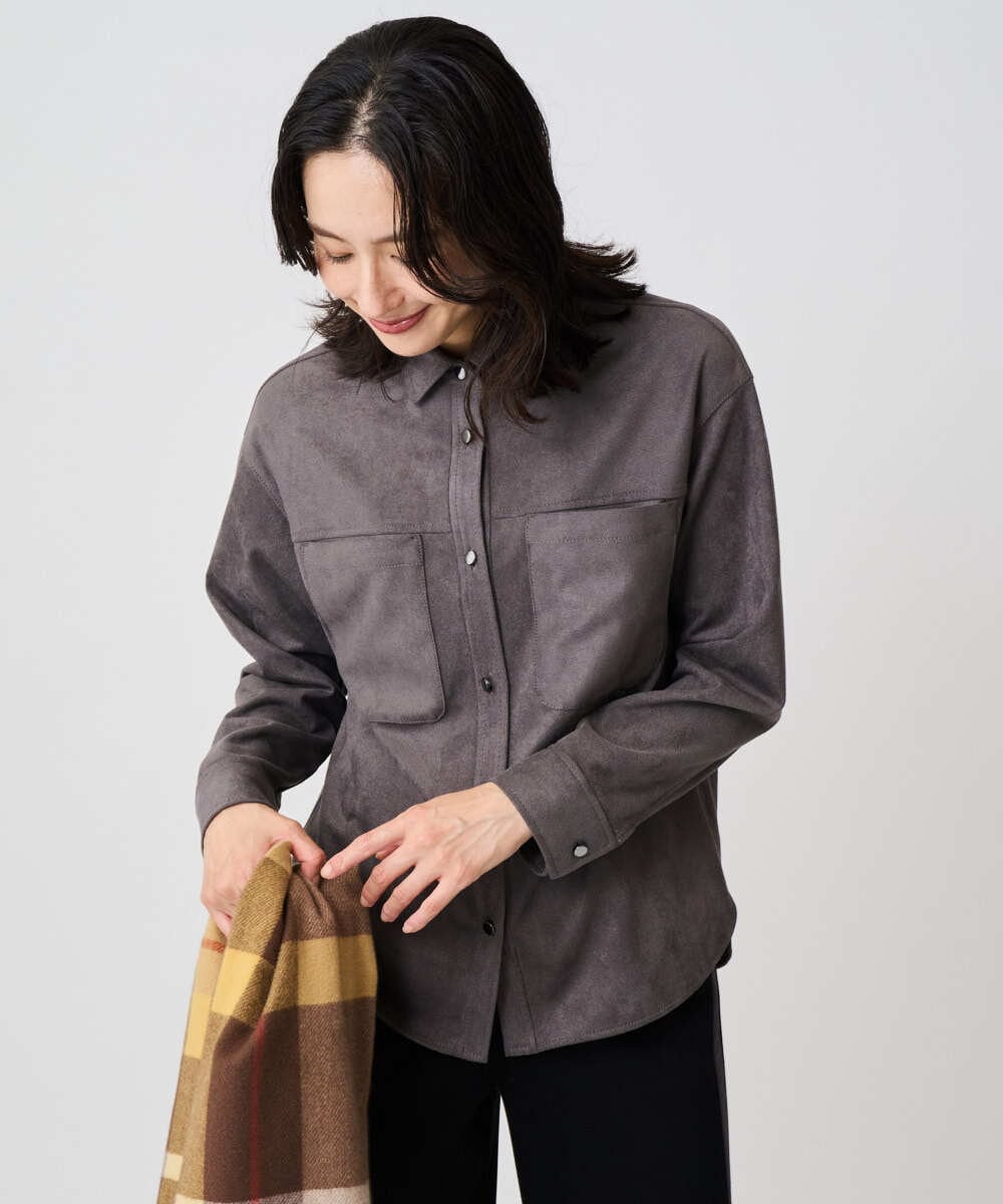 PHBAD62290 GEORGES RECH(小さいサイズ)(メゾン ドゥ サンク)  [日本製]コーデュロイシャツジャケット ダークグレー