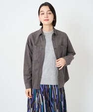 PHBAD62290 GEORGES RECH(小さいサイズ)(メゾン ドゥ サンク)  [日本製]コーデュロイシャツジャケット ダークグレー