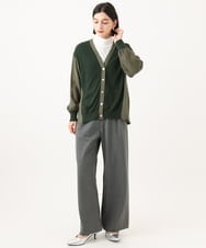 PHBAH05290 GEORGES RECH(小さいサイズ)(メゾン ドゥ サンク) 異素材コンビVネックカーディガン カーキ