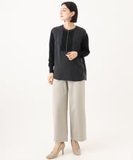 PHBAH06250 GEORGES RECH(小さいサイズ)(メゾン ドゥ サンク) 異素材コンビジッププルオーバー カーキ