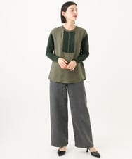 PHBAH06250 GEORGES RECH(小さいサイズ)(メゾン ドゥ サンク) 異素材コンビジッププルオーバー カーキ