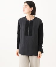 PHBAH06250 GEORGES RECH(小さいサイズ)(メゾン ドゥ サンク) 異素材コンビジッププルオーバー カーキ