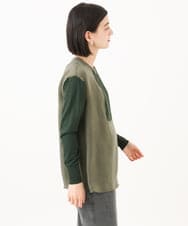 PHBAH06250 GEORGES RECH(小さいサイズ)(メゾン ドゥ サンク) 異素材コンビジッププルオーバー カーキ