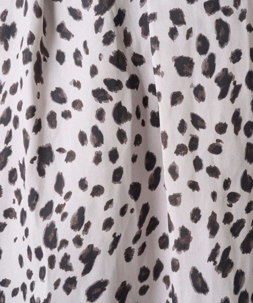 PHBCD49290 GEORGES RECH(小さいサイズ)(メゾン ドゥ サンク)  [日本製/セットアップ対応]レオパードロールネックブラウス ライトグレー