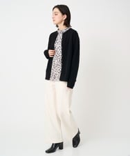 PHBCD49290 GEORGES RECH(小さいサイズ)(メゾン ドゥ サンク)  [日本製/セットアップ対応]レオパードロールネックブラウス ライトグレー