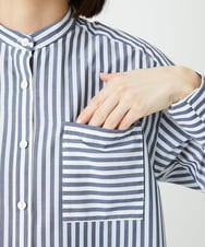 PHBEE05230 GEORGES RECH(小さいサイズ)(メゾン ドゥ サンク) バンドカラーシャツ ネイビー