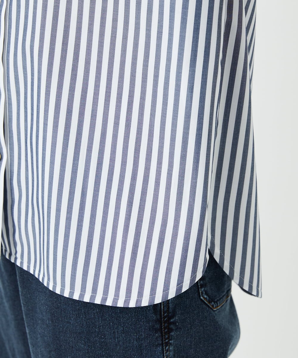 PHBEE05230 GEORGES RECH(小さいサイズ)(メゾン ドゥ サンク) バンドカラーシャツ ネイビー