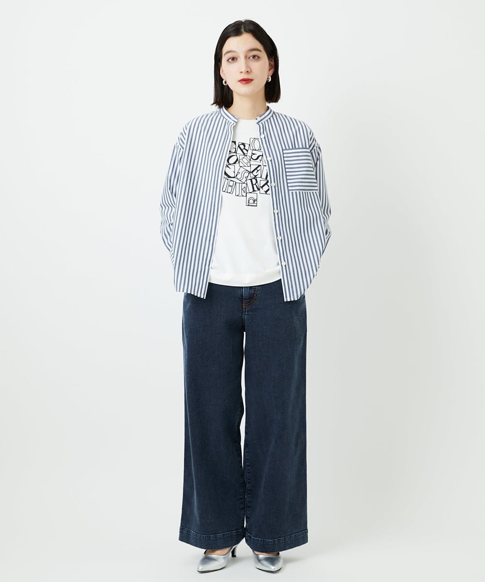 PHBEE05230 GEORGES RECH(小さいサイズ)(メゾン ドゥ サンク) バンドカラーシャツ ネイビー