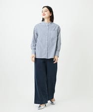 PHBEE05230 GEORGES RECH(小さいサイズ)(メゾン ドゥ サンク) [日本製]バンドカラーシャツ ネイビー