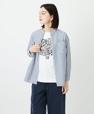 PHBEE05230 GEORGES RECH(小さいサイズ)(メゾン ドゥ サンク) バンドカラーシャツ ネイビー